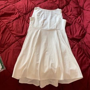 Reoria White High Low Mid-Dress
